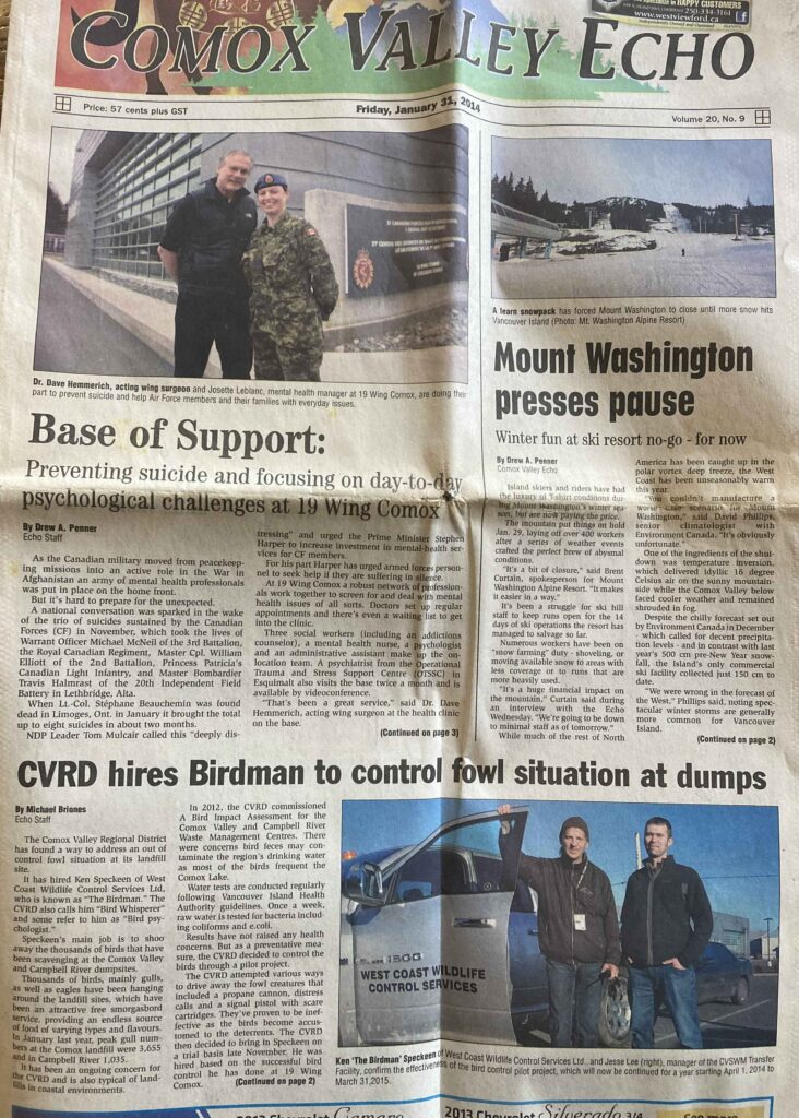 Comox Valley Echo - Base of Support and Mt Washington Pause